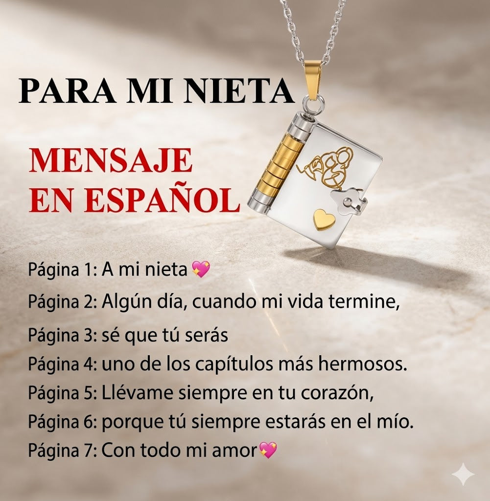 Collar Libro de Mensajes Personalizados para Seres Queridos